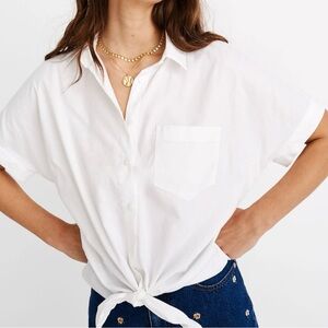Madewell blouse with front knot XS